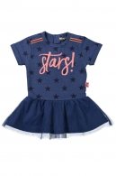 Šaty  dívčí modré s hvězdičkami