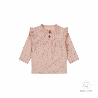 triko dívčí růžové s puntíky - bio bavlna