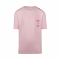 triko dívčí růžové c´est la vie oversize