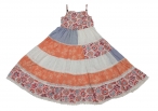 Šaty dívčí patchwork - květy+proužky