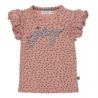 triko dívčí starorůžové joy s puntíky 