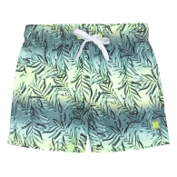 plavky chl. šortky - zelené s listy