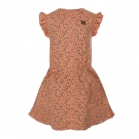 Šaty dívčí oranžové - vzor gepard