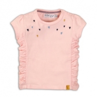 triko dívčí růžové - barevná srdíčka