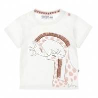 triko dívčí krémové - žirafy