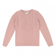 svetr dívčí růžový - pletený